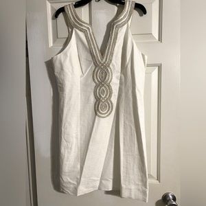 White and Gold Size 14 Lilly Pulitzer Shift Dress